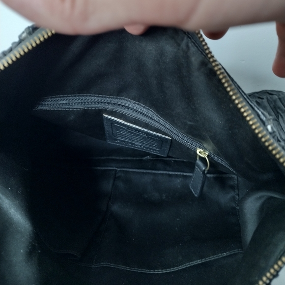 Black pleated Coach purse - Picture 7 of 9